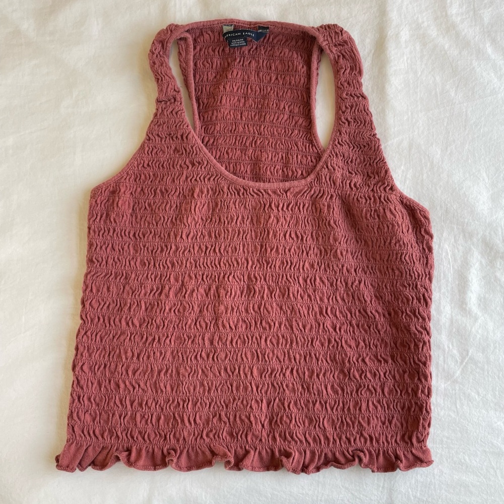 American Eagle Rust scrunchy tank top